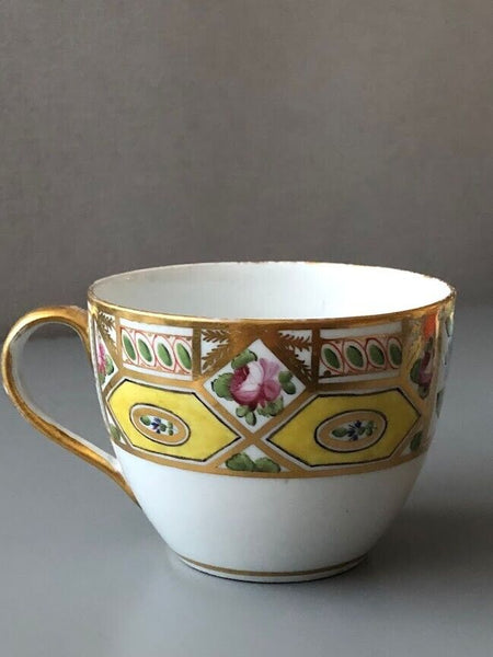 Coalport Porcelain Church Gresely Cup & Saucer 1805-1810