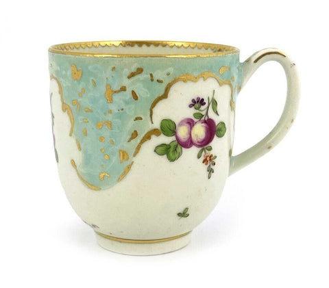 James Giles dekorierte Kaffeetasse aus Worcester-Porzellan, ca. 1760er Jahre
