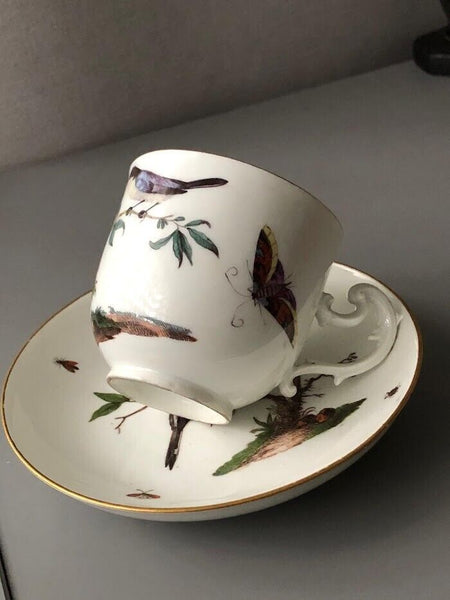 Meissen Porcelain Ornithological Coffee Cup & Saucer 1740-45 #2