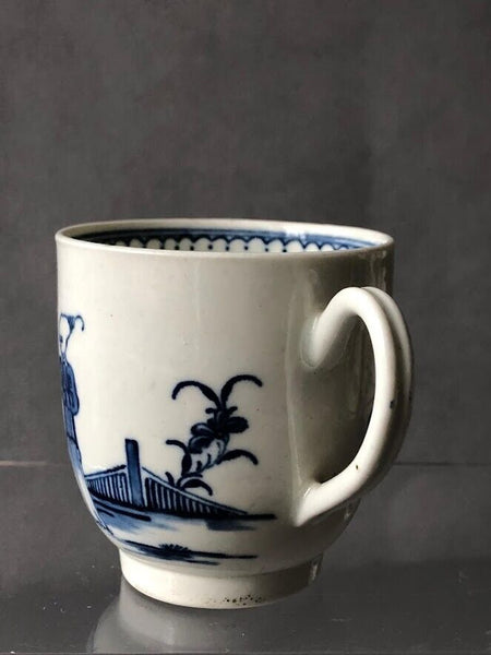 Worcester Porcelain Waiting Chinaman Coffee Cup and Saucer. 1760. W Mark