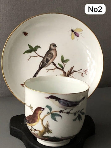 Meissen Porcelain Ornithological Coffee Cup & Saucer 1740-45 #2