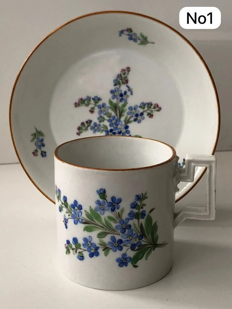 Meissen Porcelain Marcolini Period Floral Coffee Can & Saucer 1774-1814 #1