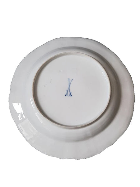 Meissen Porcelain Ornithological Plate with Bugs, 19th C # 1