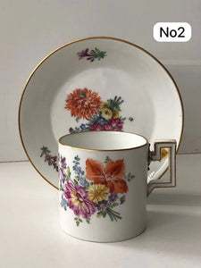 Meissen Porcelain Marcolini Period Floral Coffee Can & Saucer 1774-1814 #2