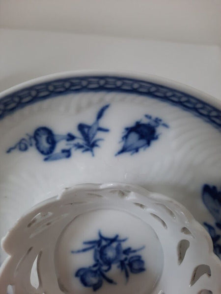 Meissen Porcelain, Trembleuse Cup & Saucer with Flowers and Bugs 18th C