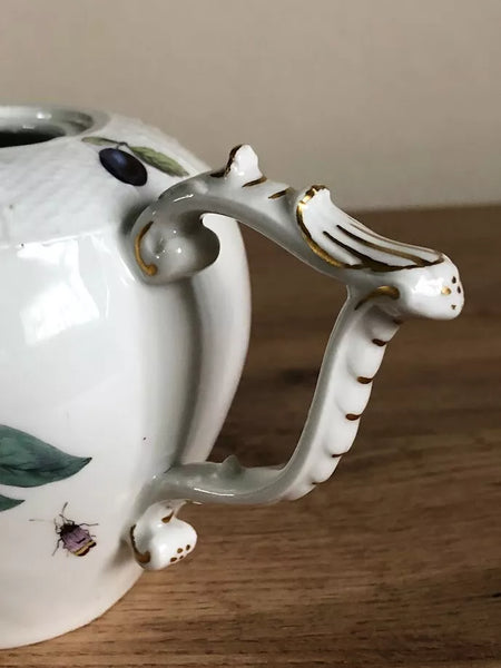 Meissen Porcelain Fruit, & Bugs Teapot 1740