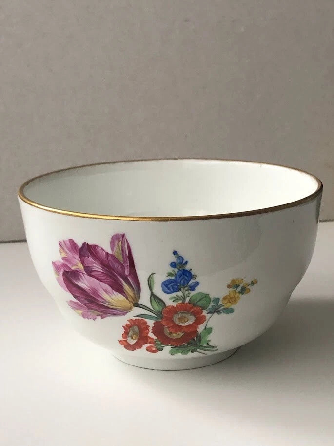 Meissen Porcelain Marcolini Period Floral Slop Bowl 1774-1814