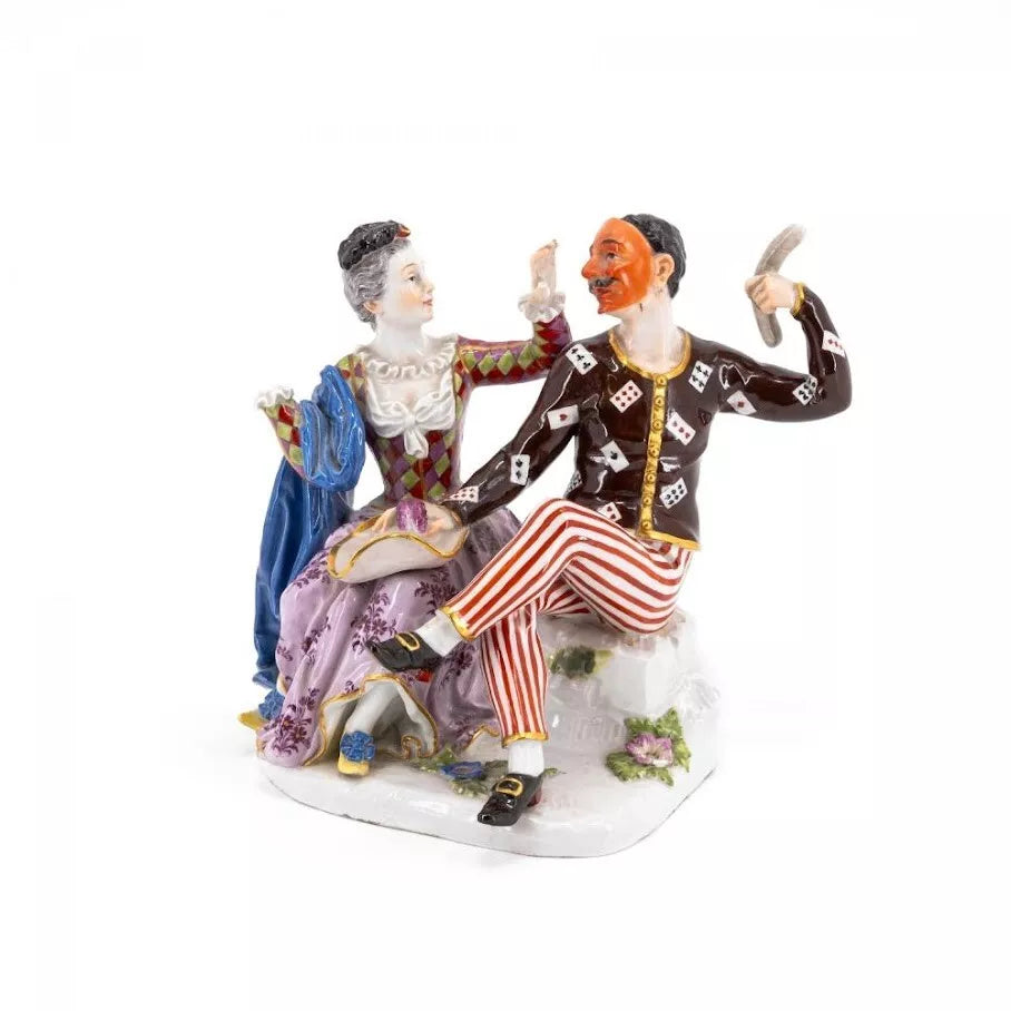 Meissen Harlequin & Columbine 19th C