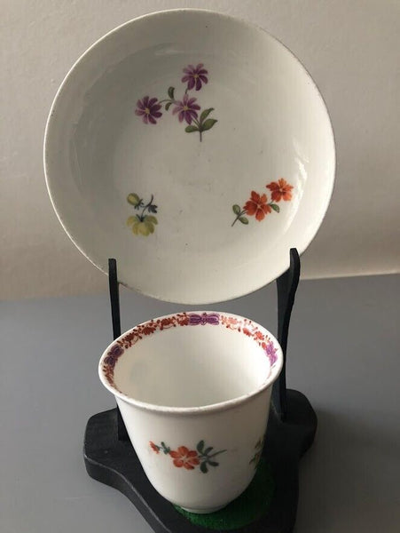 Meissen Floral Beaker & Saucer 1740 #1