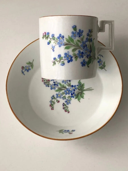 Meissen Porcelain Marcolini Period Floral Coffee Can & Saucer 1774-1814 #1