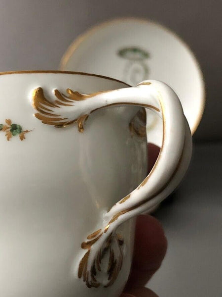Meissen Porcelain Lidded Cup & Saucer, Marcolini Period, 1774-1814 #1