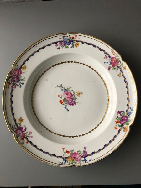 Niderviller Porcelain Floral Soup Plate (1) 18th Century