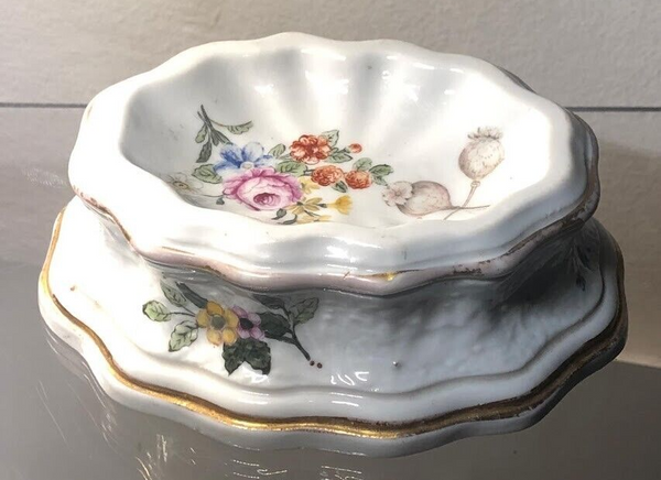 Meissen Floral Painted & Moulded Open Salt 1740