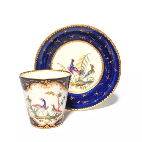 Vincennes Porcelain Cup & Saucer (gobelet à la Reine et soucoupe) c.1752-53