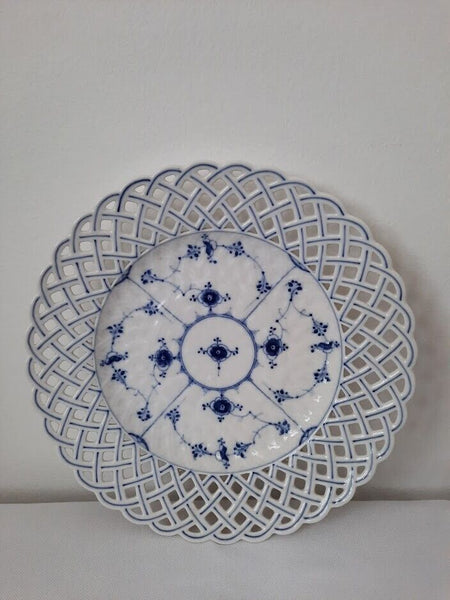 Royal Copenhagen Porcelain, Blue Fluted Full Lace, Open Plate 1775 RARE!