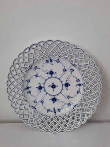 Royal Copenhagen Porcelain, Blue Fluted Full Lace, Open Plate 1775 RARE!