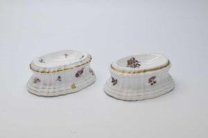 PAIR OF MEISSEN BASKET WEAVE TRENCHER SALTS 1740-1750