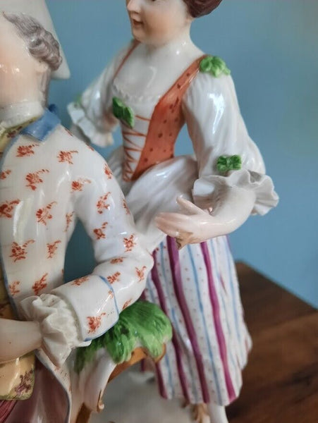 Figurine en porcelaine de Frankenthal, Le Dormeur éveillé, Marque du Lion 'Der Geweckte Schlafer' 