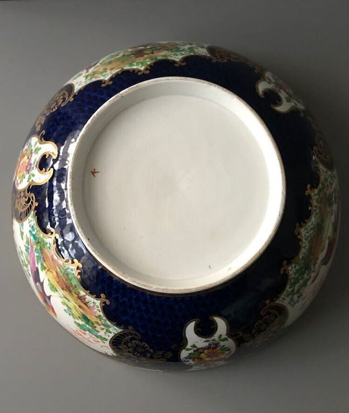 Worcester Porcelain Blue Scale Punch Bowl Circa 1800