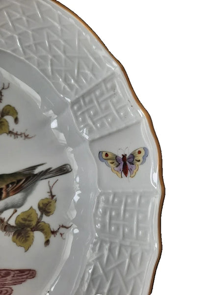 Meissen Porcelain Ornithological Plate with Bugs, 19th C # 1