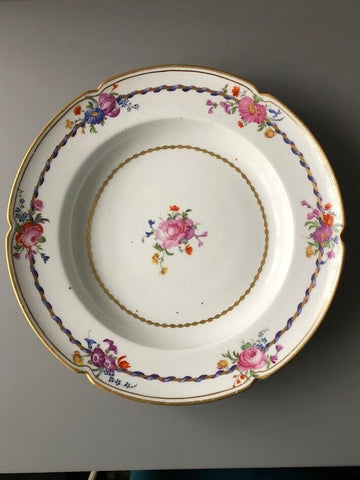 Niderviller Porcelain Floral Soup Plate (2) 18th Century