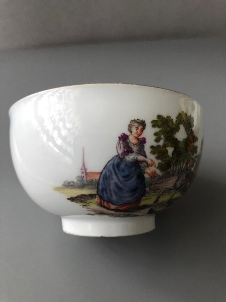 Meissen Porcelain Cup & Saucer  with Musical Scene 1740's