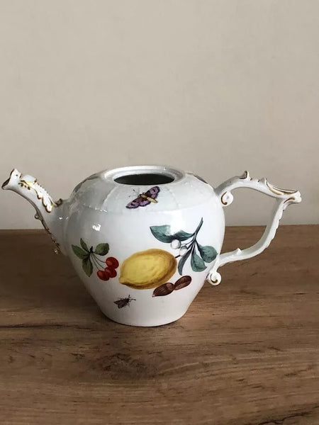 Meissen Porcelain Fruit, & Bugs Teapot 1740