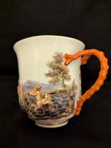 Meissen Porcelain Capodimonte Style Beaker, 19th C Rare
