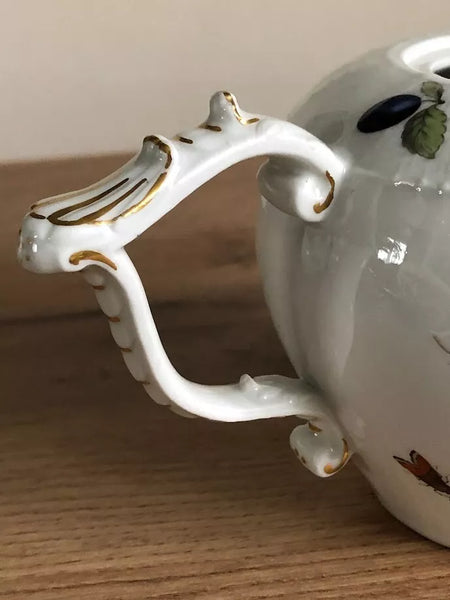 Meissen Porcelain Fruit, & Bugs Teapot 1740