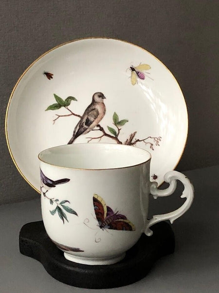 Meissen Porcelain Ornithological Coffee Cup & Saucer 1740-45 #2