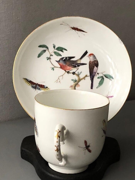 Meissen Ornithological Coffee Cup & Saucer 1740-1745 #3