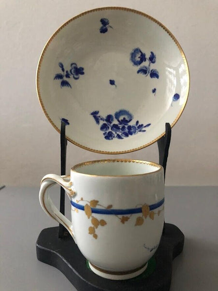 Worcester Porcelain James Giles Painted Cup & Saucer 1770