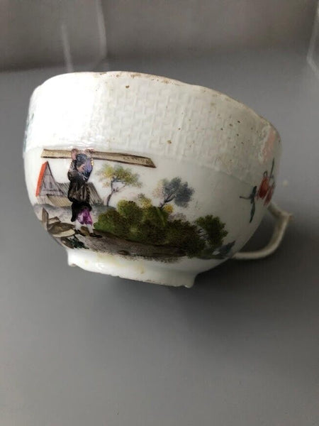 Meissen Porcelain Miners Tea Cup & Saucer 1740