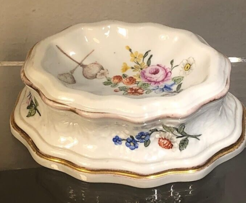 Meissen Floral Painted & Moulded Open Salt 1740