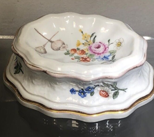 Meissen Floral Painted & Moulded Open Salt 1740