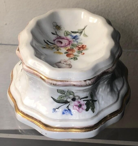 Meissen Floral Painted & Moulded Open Salt 1740