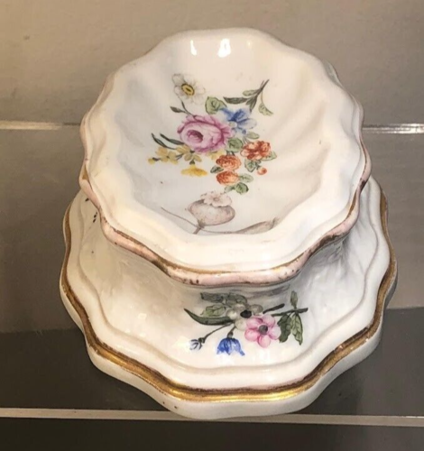 Meissen Floral Painted & Moulded Open Salt 1740