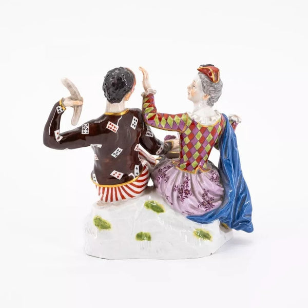 Meissen Harlequin & Columbine 19th C