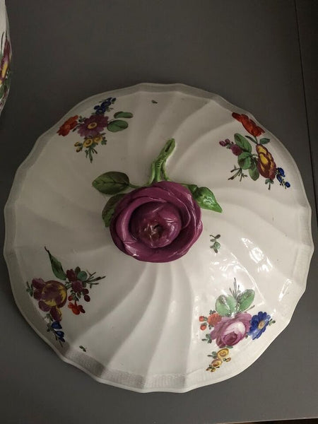 Vienna Porcelain Huge Floral Tureen 18th C