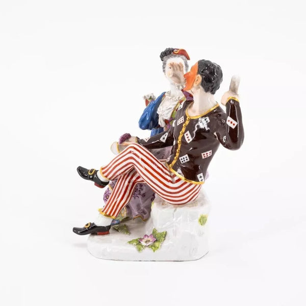 Meissen Harlequin & Columbine 19th C