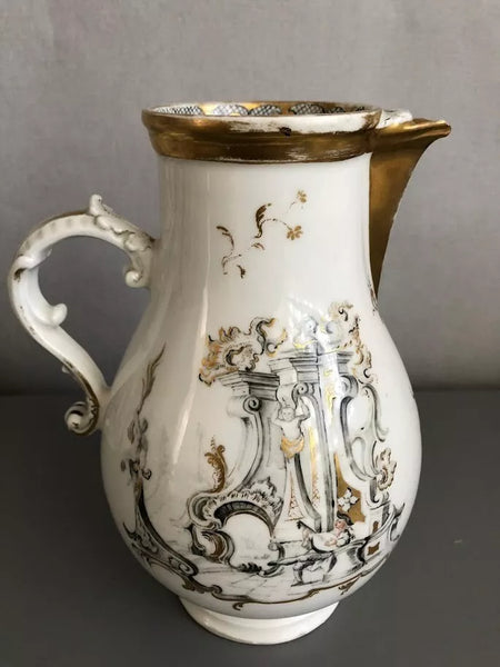 Nymphenburg Porcelain Hausmaler Hot Water Pot 1760-1770