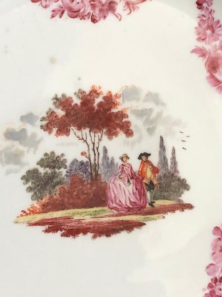 Meissen Porcelain Brühlsche Allerlei Watteau Scene Plate 19th C, No2