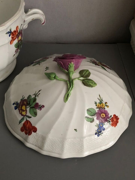 Vienna Porcelain Huge Floral Tureen 18th C