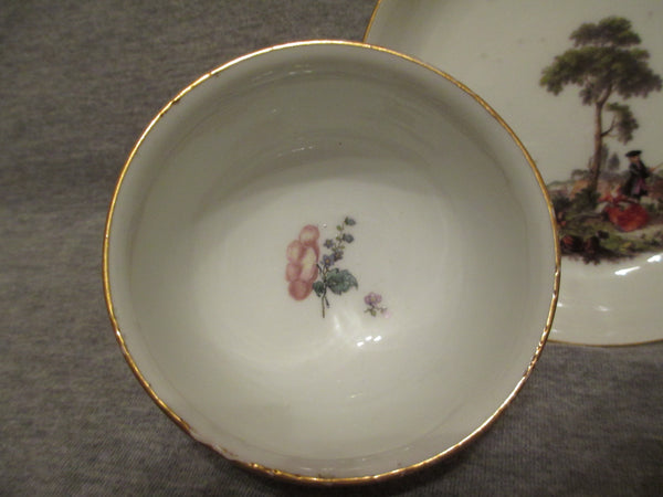 Bol à thé et soucoupe Meissen, 1735. Herold (Rare)