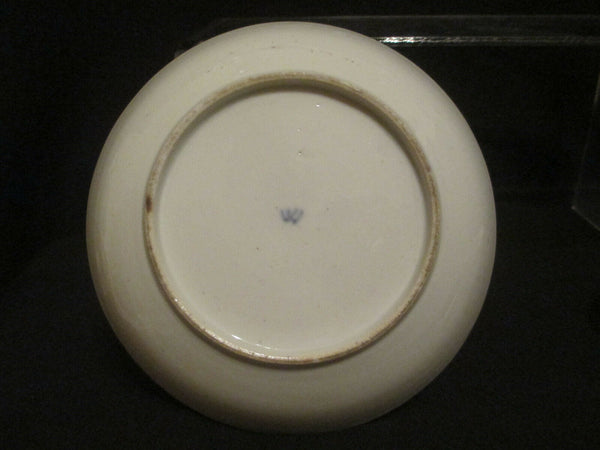 Wallendorf Porcelain Puce Scenic Ribbed Tea Bowl & Saucer 1760