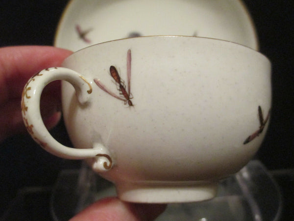 Meissener Ornithologische Tasse und Untertasse aus Porzellan, 1740 (2)