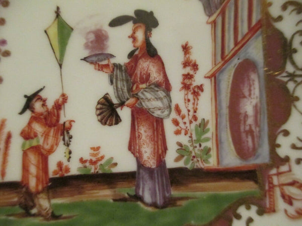 Meissener Chinoiserie-Teeschale und Untertasse aus Porzellan, 1725