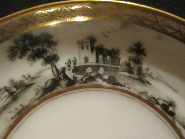 Paris Porcelain Scenic Coffee Cup & Saucer 1820