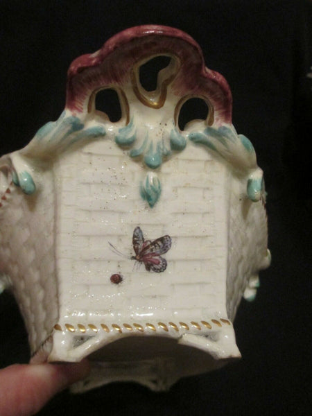 Panier d'époque ancre rouge en porcelaine de Chelsea 1752-56... Rare