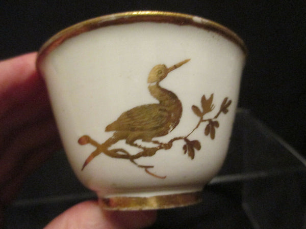 Meissen Porcelaine Hausmaler Chinoiserie Tea Bowl, RARE Caduceus Mark, 1723 -1725